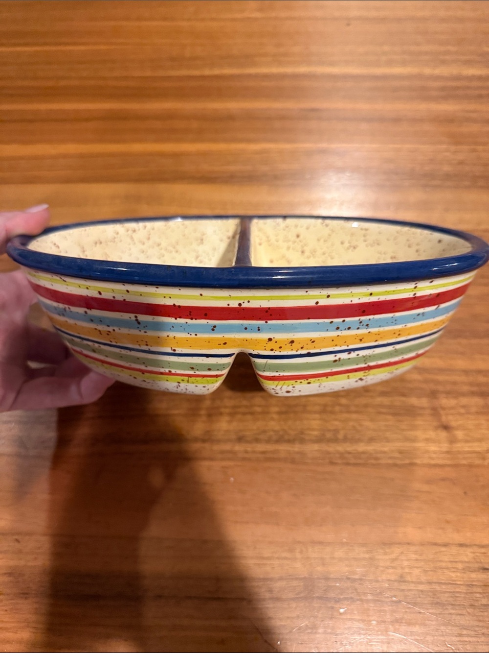 Pfaltzgraff Sedona 10" Oval Divided Vegetable Bowl